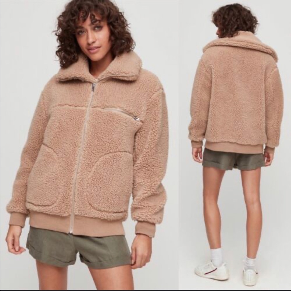 Aritzia Wilfred Camel Teddy Bear Jacket Gem